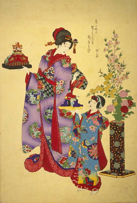 【一灯】nb6828 内裏雛図 三月掛 桃の節句 五節句