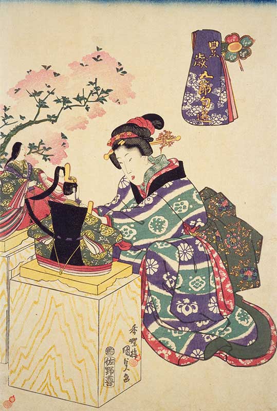 【一灯】nb6828 内裏雛図 三月掛 桃の節句 五節句