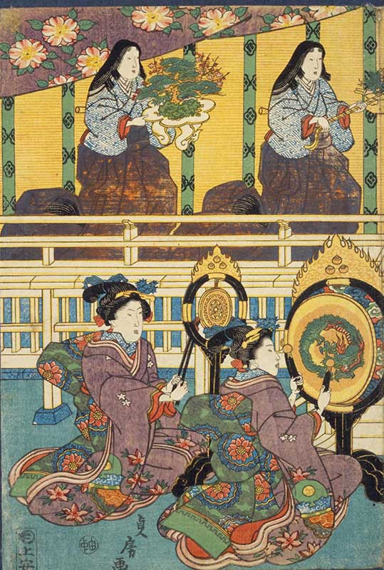 【一灯】nb6828 内裏雛図 三月掛 桃の節句 五節句